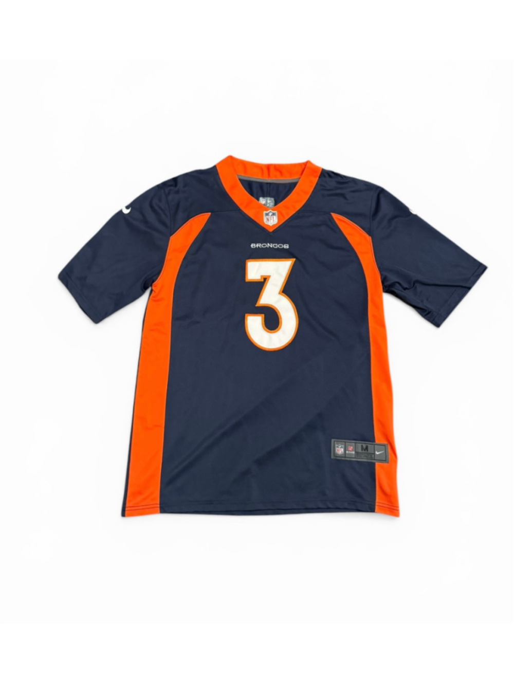 Nike Denver Broncos Men's Russell Wilson #3 NFL On Field Jersey Navy/Orange Sz M - Picture 3 of 7